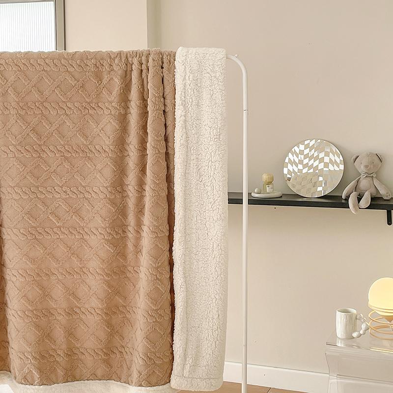 Simple Solid Color Blanket Home Thickened Leisure Blanket Office Nap Blanket Warm Soft and Skin Friendly Sofa Bed Blankets