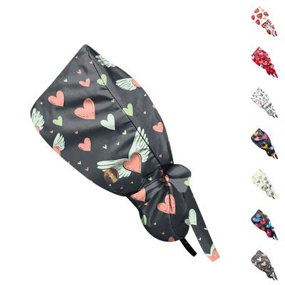 Fashionable Valentine's Day Print Work Cap, Casual Women's Ponytail Cap, Wash Cap, Baotou Cap