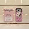 Japanese Korean Pink Polka Dot Magnetic Phone Case for iPhone 15 Pro/16 Pro Max, Small Rabbit Design
