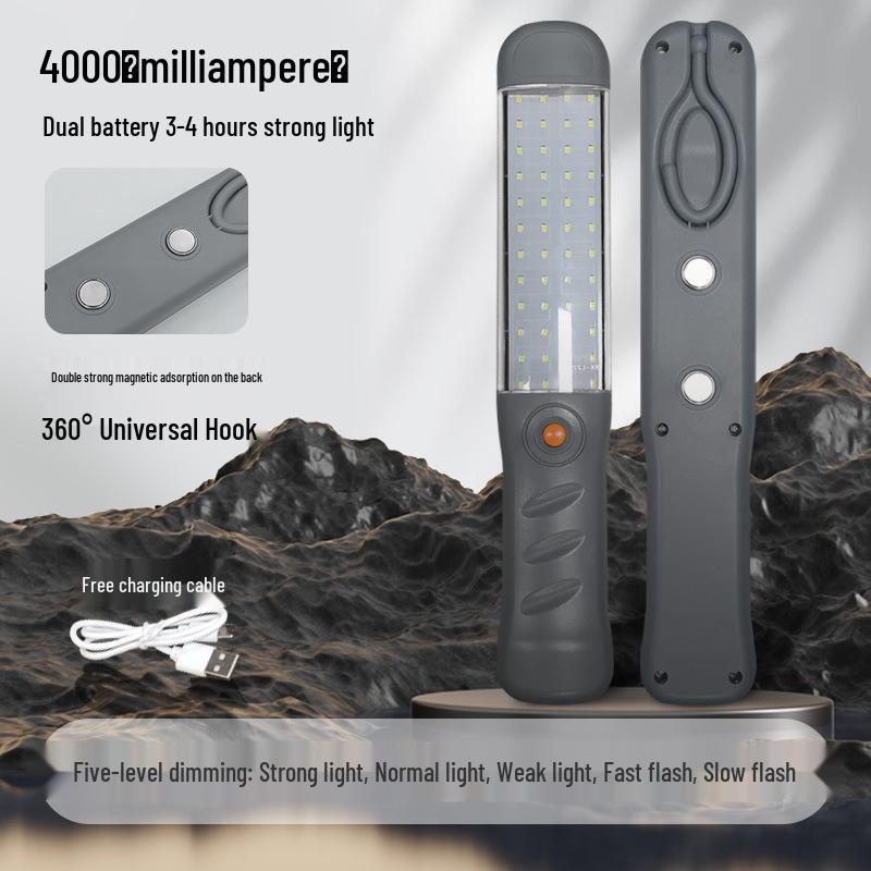 Dual Magnetic LED Work Light: Portable, Multifunctional, Rechargeable for Car Maintenance