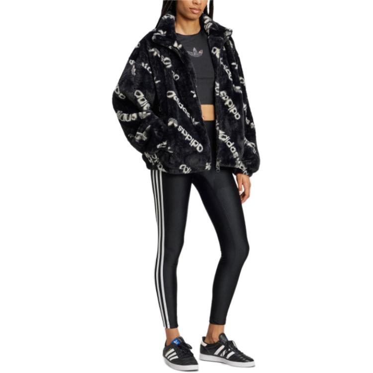 adidas Originals ALLOVER PRINT FUR Jackets & Coats Women's Black IW5920