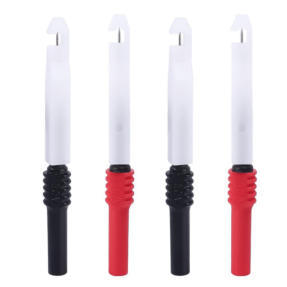 Car Multimeter Test Tip Probes with Cover Test Leads Extention Tester Pin Needle Tip 30V Insulation Wire Piercing Needles