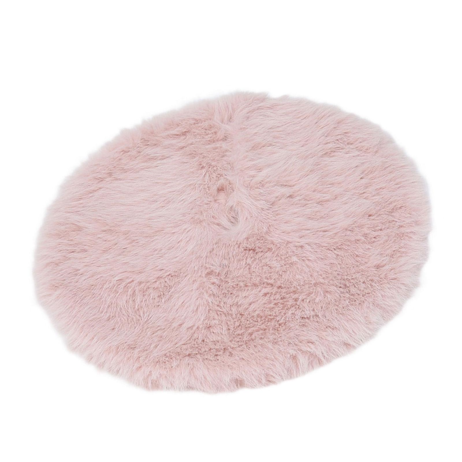 

Большая юбка для рождественской елки, мягкий, длинный ворсовый тканевый плюшевый коврик для праздничного украшения дома, однотонное украшение для основания елки L розовый