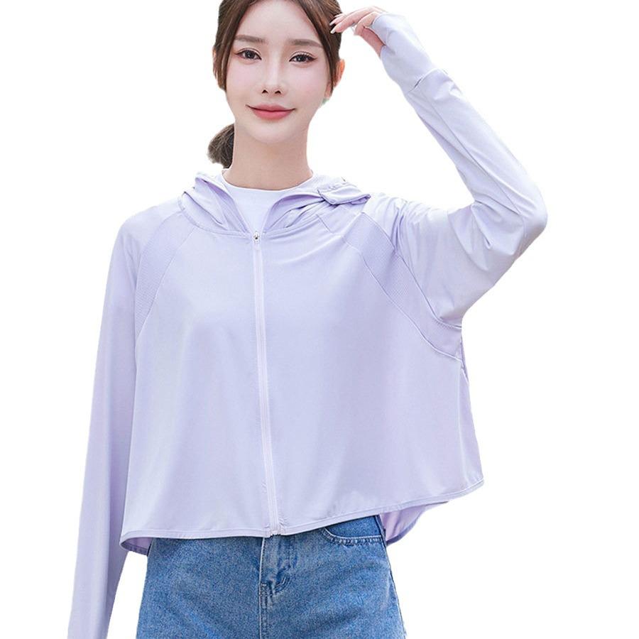 Women's Ice Silk Hooded Sun Protection Shawl - Black, Large Brim, Cool, Thin Vinyl Cape for Summer