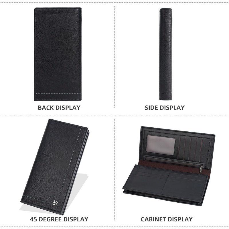 Baellerry RFID Protection Long Wallets for Men Vintage Design Business ID Card Holder Anti Theft Cash Money Bags Purse GZW