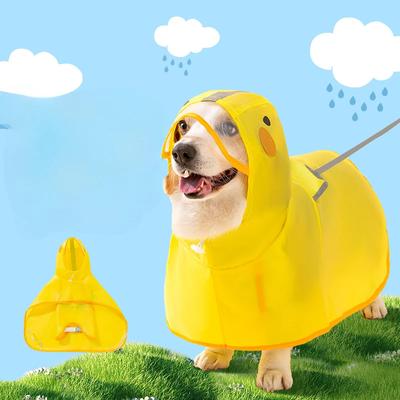 Cão de Estimação Forma de Pato Roupa de Chuva Capa de Chuva Filhote Animal de Estimação Com Capuz Impermeável Jaqueta Roupas PVC Macio Capa de Chuva para Cães Pequenos Poncho de Chuva para Filhote