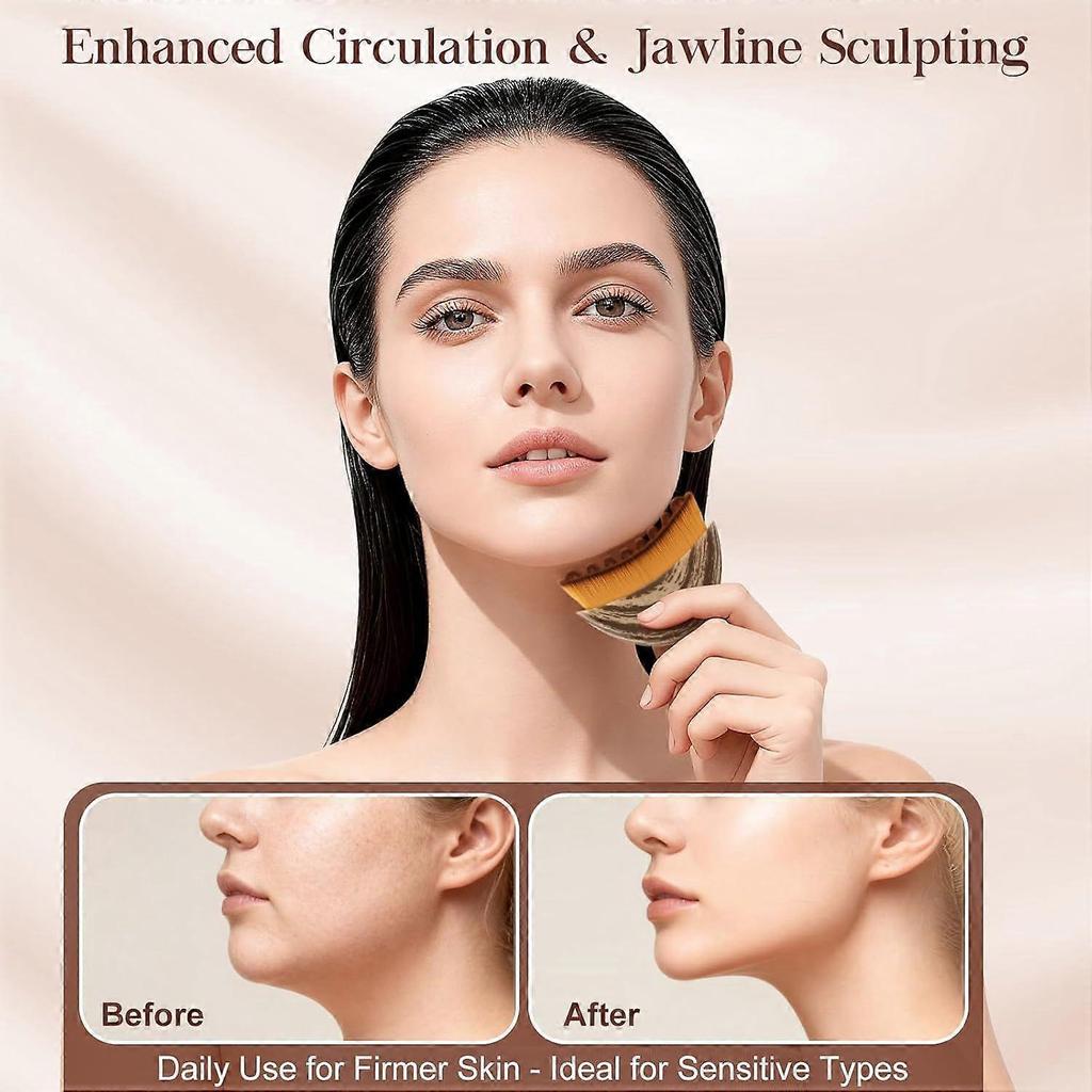 Lymphatische Kontur Gesichts-Pinsel - Lymphdrainage-Massagegerät zur Reduzierung des Doppelkinn & Kieferkonturierung, Ultra-weiche Borsten für Lymphdrainage,