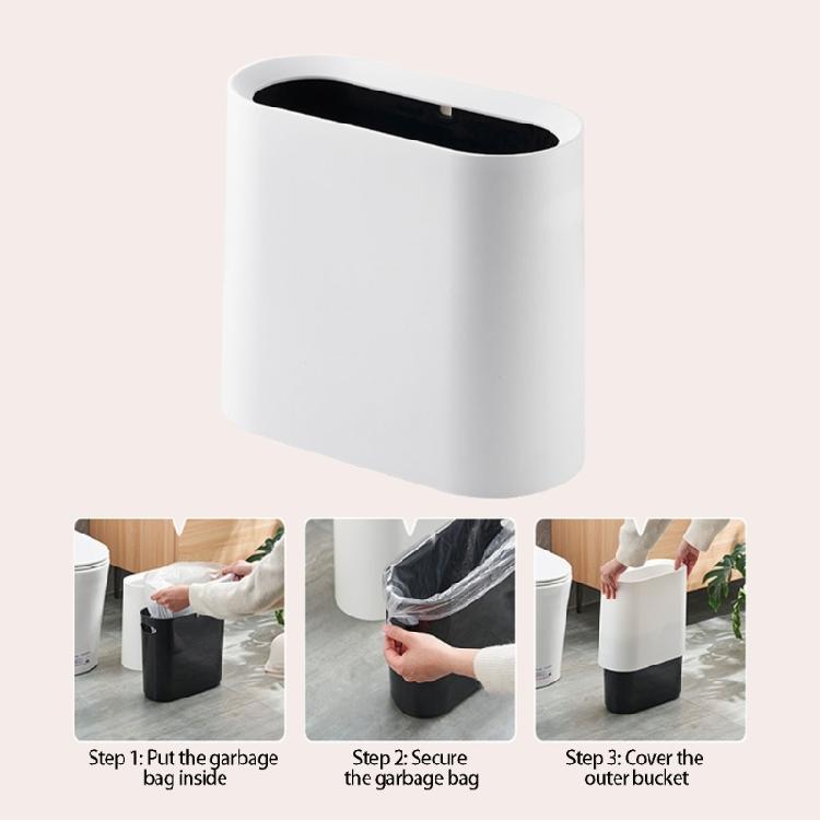 Waste Bin for Slim Spaces Lidless Plastic Build Includes Roll of Trash Bags Color Random Simple To Maintain