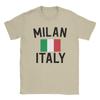 Unisex T Shirt Milan Italy Flag T Shirts Fashion  Beach Tee Shirt Awesome  Cotton Tops Gift