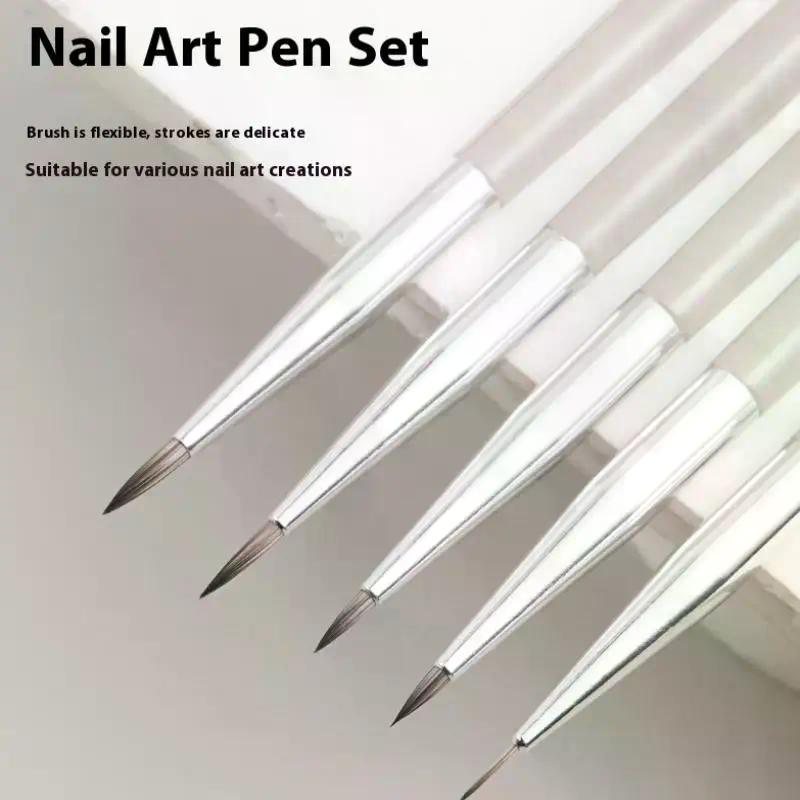 Nagelkunst Pinsel Checker Nagel Zeichen Malerei Linien Pinsel UV Gel Pinsel Detail Pinsel Nagelkunst Werkzeug Acryl DIY Design Maniküre Werkzeug
