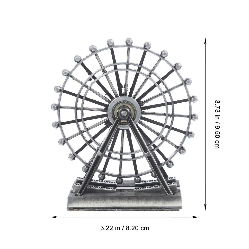 Ferris Wheel Ornament Iron Metal Desktop Decor Modern Elegant Home Office Living Room Shelf Bookcase Table Centerpiece Gold