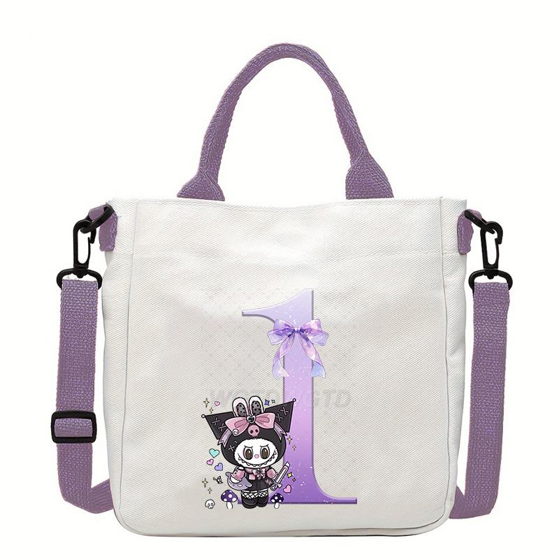 

New cartoon canvas bag class commuter messenger bag college students ins fashion shoulder bag women large capacity no specification