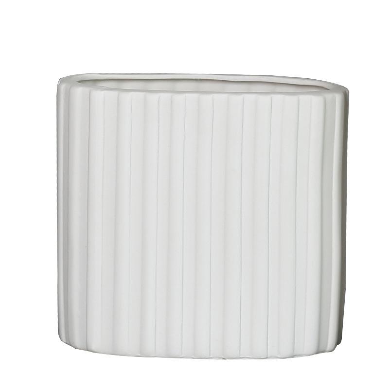 Nordic Style Creative Art Striped Ceramic Vase Porch Living Room Flower Insert Home Decoration Ornament