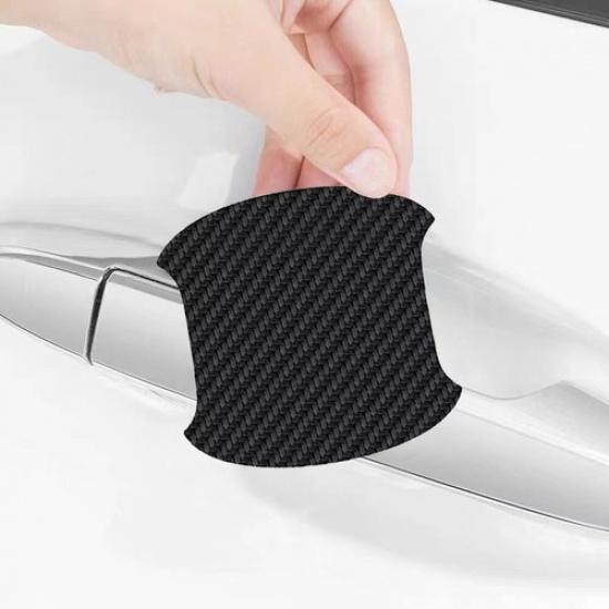 3D Carbon Fiber Car Door Handle Protector Anti Scratch Sticker Auto Accessories