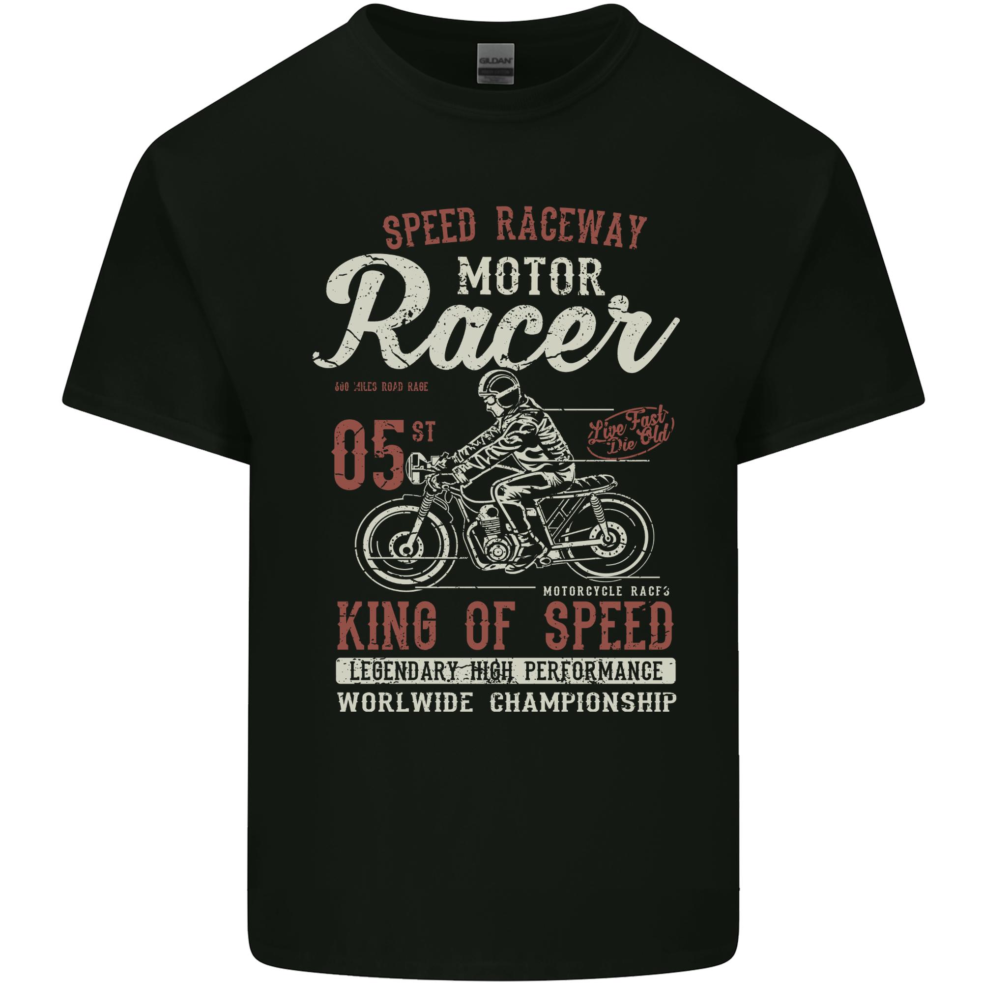 Biker King of Speed Motorcycles Cafe Racer Unisexs Light Cotton TShirt S