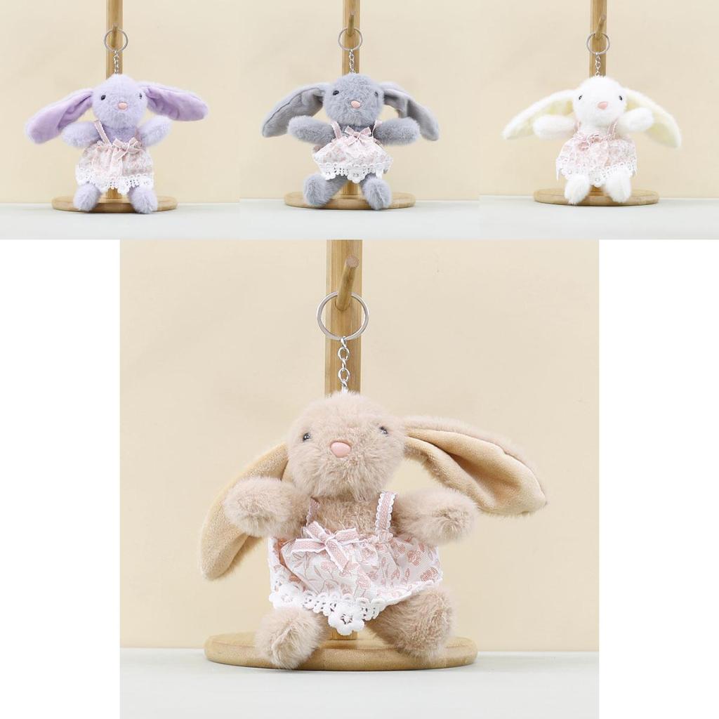 Plush Bunny Keychain With Flower Dress For Kids And Collectors