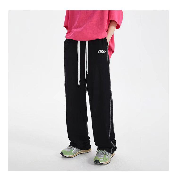 Herren Trendige Bodenlange Weitbein-Sweathose - Gerades Bein, Lockere Passform, Lässiger Fall für Frühling & Herbst