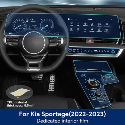 Dla Kia Sportage NQ5 Środkowa Konsola Samochodu Panel Multimedialny Nawigacja Folia Ochronna TPU Odporna na Zarysowania Naklejka na Wnętrze