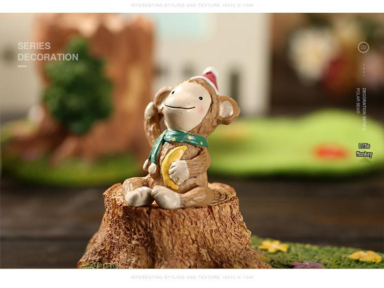 Handbemalte Harz Santa Claus Zakka Ornament für Desktop Mikro-Landschaft Dekoration