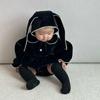 Baby Mädchen Samt Rundhals Langarm Strampler mit Hasenmütze