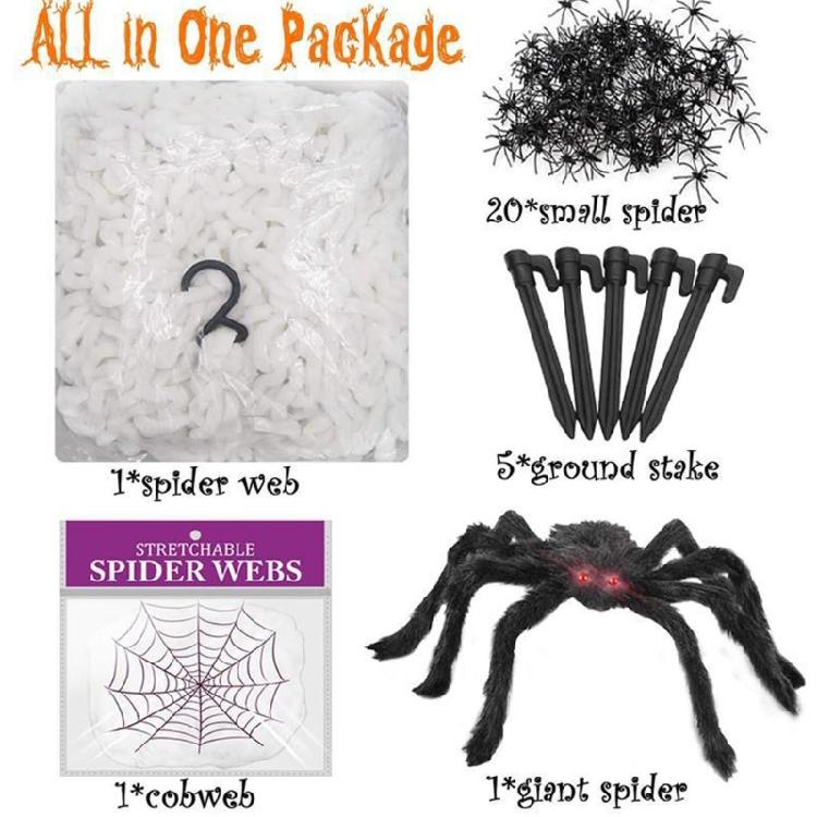 High Detail Realistic Large Spiders Halloween Decoration For Haunting House Bar Event And Horror Themed Party Setups