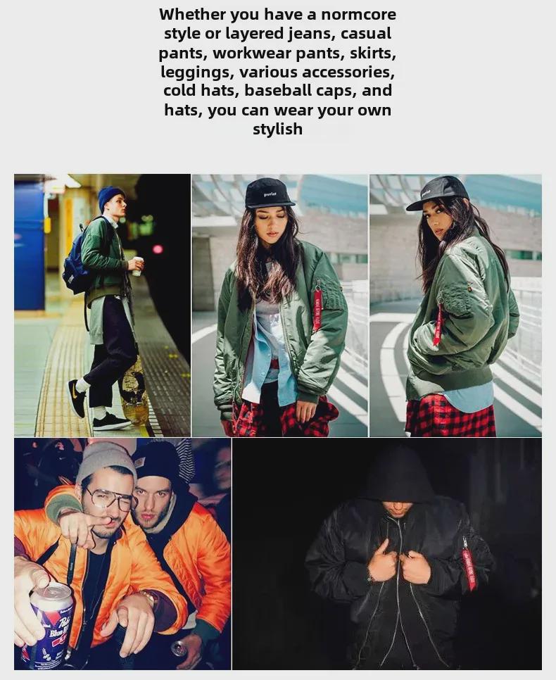 Chaqueta de vuelo MA1 de béisbol para hombre Primavera 2022 con logo estampado