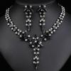 3pcs Palace Style Necklaces and Earrings Exquisite Zircon Accessories for Brides Weddings and Decorations for Banquet Dresses