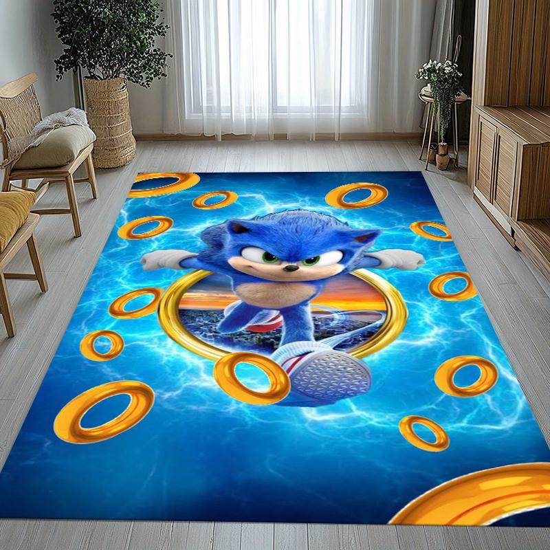 Retro S-Sonic Cartoon Games Living Room Non-Slip Area Rug Soft Carpet for Bedroom Kids Playroom Sofa,Home Decor Doormat Gift