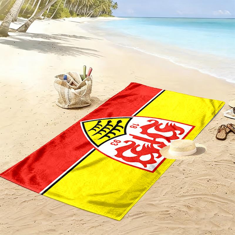 Asciugamano da Spiaggia con Stampa VfB Stuttgart, Asciugamano Grande Morbido Asciugatura Rapida per Spiaggia Campeggio Nuoto