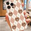 Diamond Little Bear Anti-Fall Transparent Case for iPhone 14/15/16/17 Pro Max