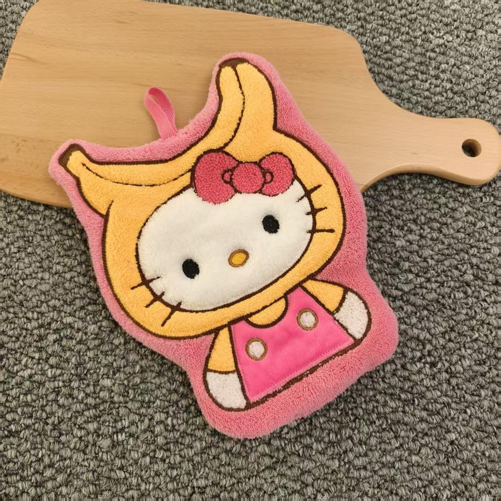 Melody My Pochacco Cute Kawaii Cute Hand Towel Water-Absorbent Coral Fleece Kitchen Decor Quick-Drying Girls Towel