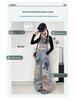 Girls' Graffiti Wide-Leg Jeans - Spring/Autumn Casual Fashion Pants