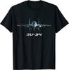 Sukhoi SU34 Russian Fighter  Bomber Fighter Men TShirt Short Sleeve Casual 100 Cotton ONeck Summer Shirt