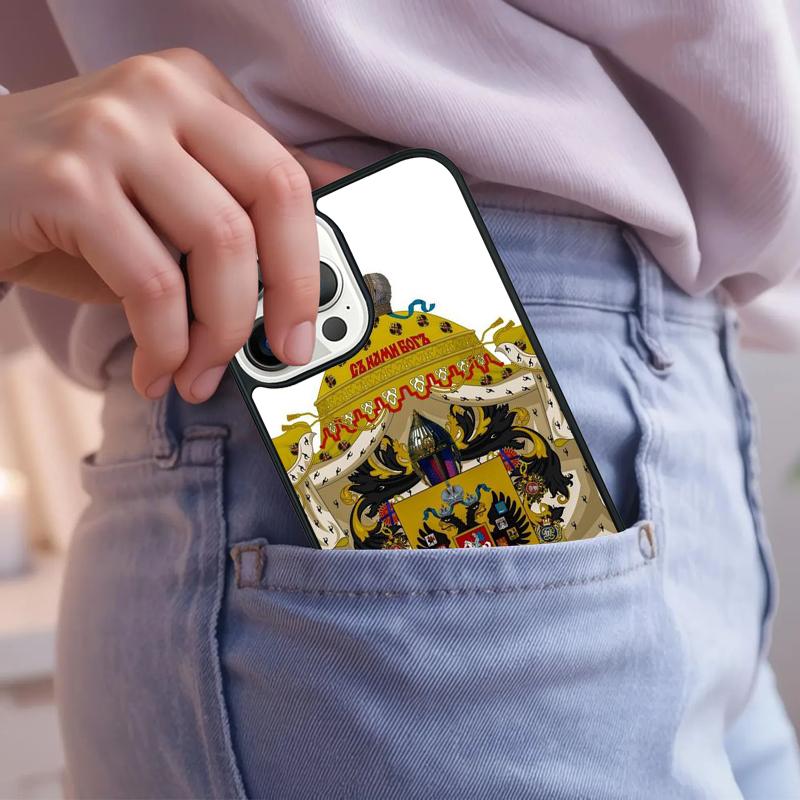 Russian Empire Coat of Arms Phone Case For iPhone 17 Air 15 16e 14 13 Pro Max Coque 12 11 Pro Max PLUS cover
