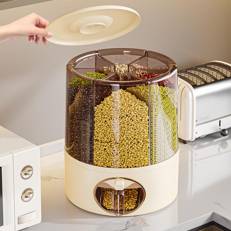 Rotating Rice Storage Container with Insect and Moisture Protection