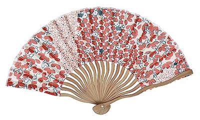 Ken Onishi Manufacturer Wave Bone Cloth Fan 20cm Japanese Floret Red "Ripple" NN19-A07