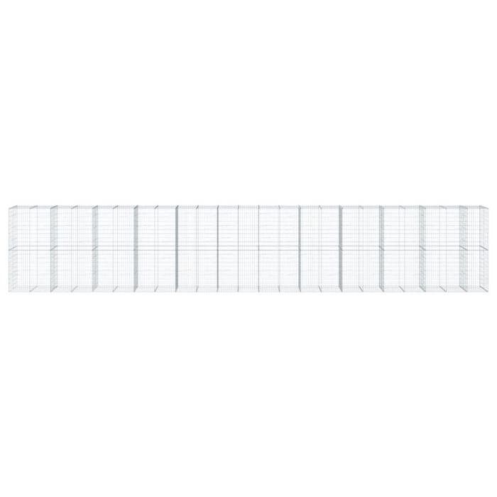 VidaXL Panier gabion avec couvercle 1150x100x200 cm fer galvanisé, mur en gabion, mur de soutènement en gabion, clôture en 3295246