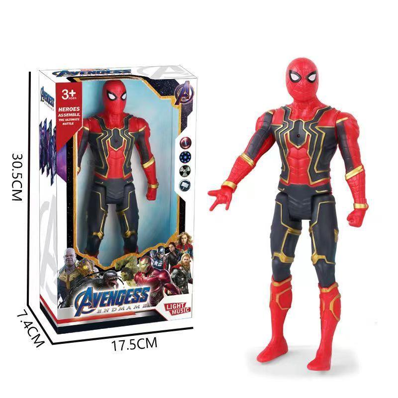 The Avengers Spider Man Hulk Film Handcrafted Model  Toys Marvel Movable Luminesn Doll Handmade Children's Birthday Gift