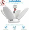 High Quality Mini 4 Leaf Deformable Lamp Folding 30W40W50W60W Led Fan Blade Bulb Indoor Adjustable Lighting Energy Saving