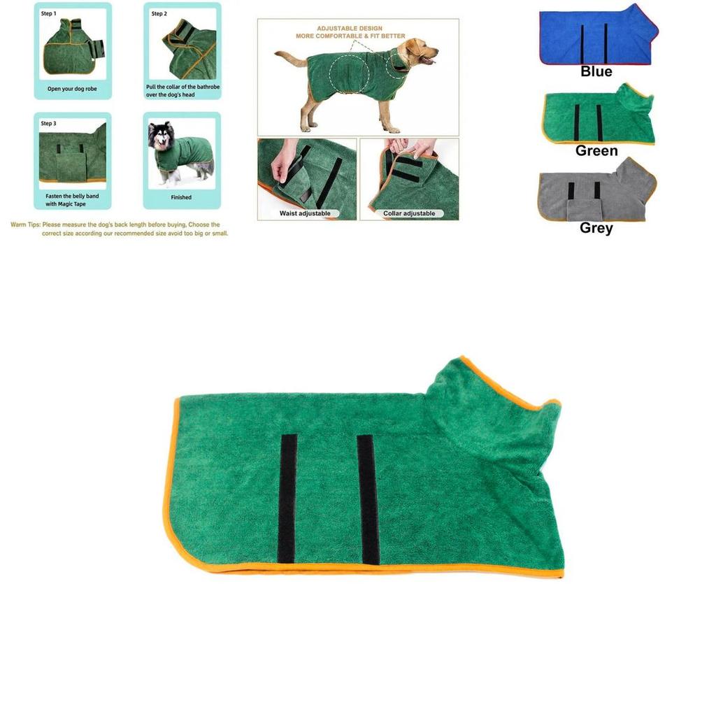 New Dog Bath Towel Absorbent And Wraps Around Your Pet Wholesale Pet Bathrobe