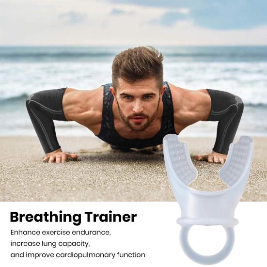 Portable Breathing Trainer with Finger Ring Adjustable Resistance Men Women Oral Muscles Exerciser