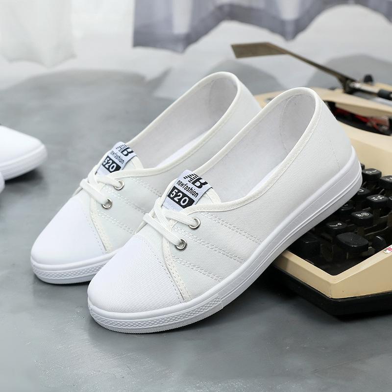 

Little white shoes women s new versatile and comfortable casual cloth shoes women s shallow mouth breathable student canvas shoes 41 білий
