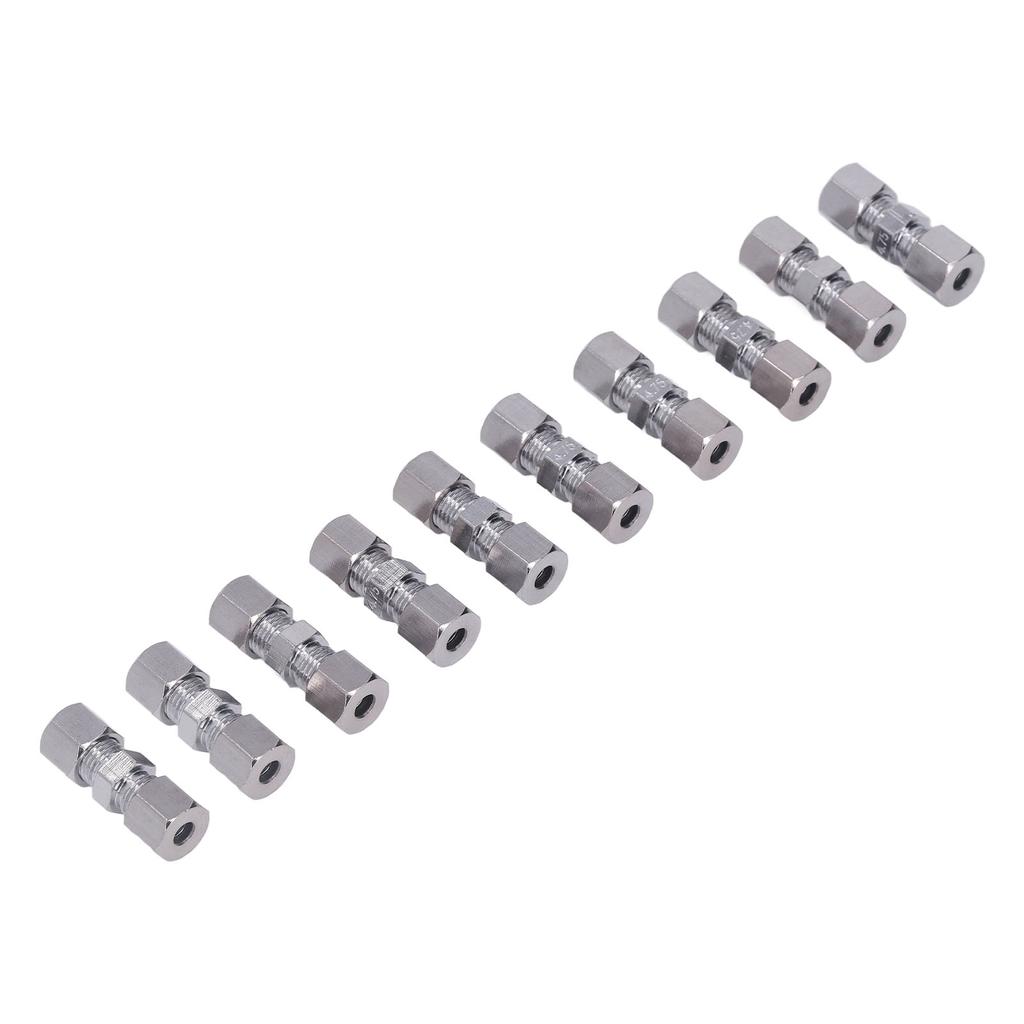 10Pcs Brake Line Connector Chrome Plated Copper Brake Pipe Fitting for 4.75mm Dia Tube