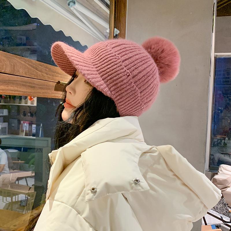 Women's Knitted Hat Warm Ear Protection Autumn and Winter Solid Color New Knitted Hat