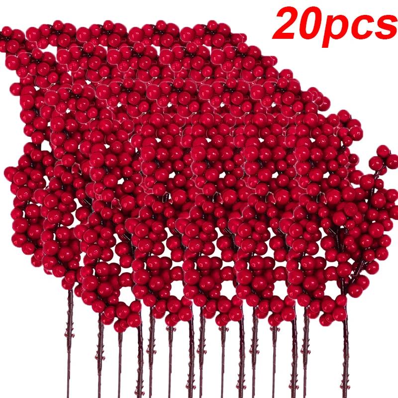 

Штучні ягоди Гілки своїми руками Стебла червоних ягід Холлі Вінок Різдво Несправжні квіти Рослини Різдвяні ялинкові прикраси Вечірка Домашній декор