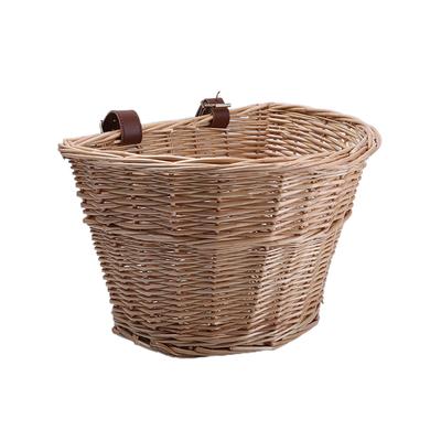 Panier en osier vintage Panier en osier Panier à légumes portable en forme de D pour vélos de montagne Panier avant