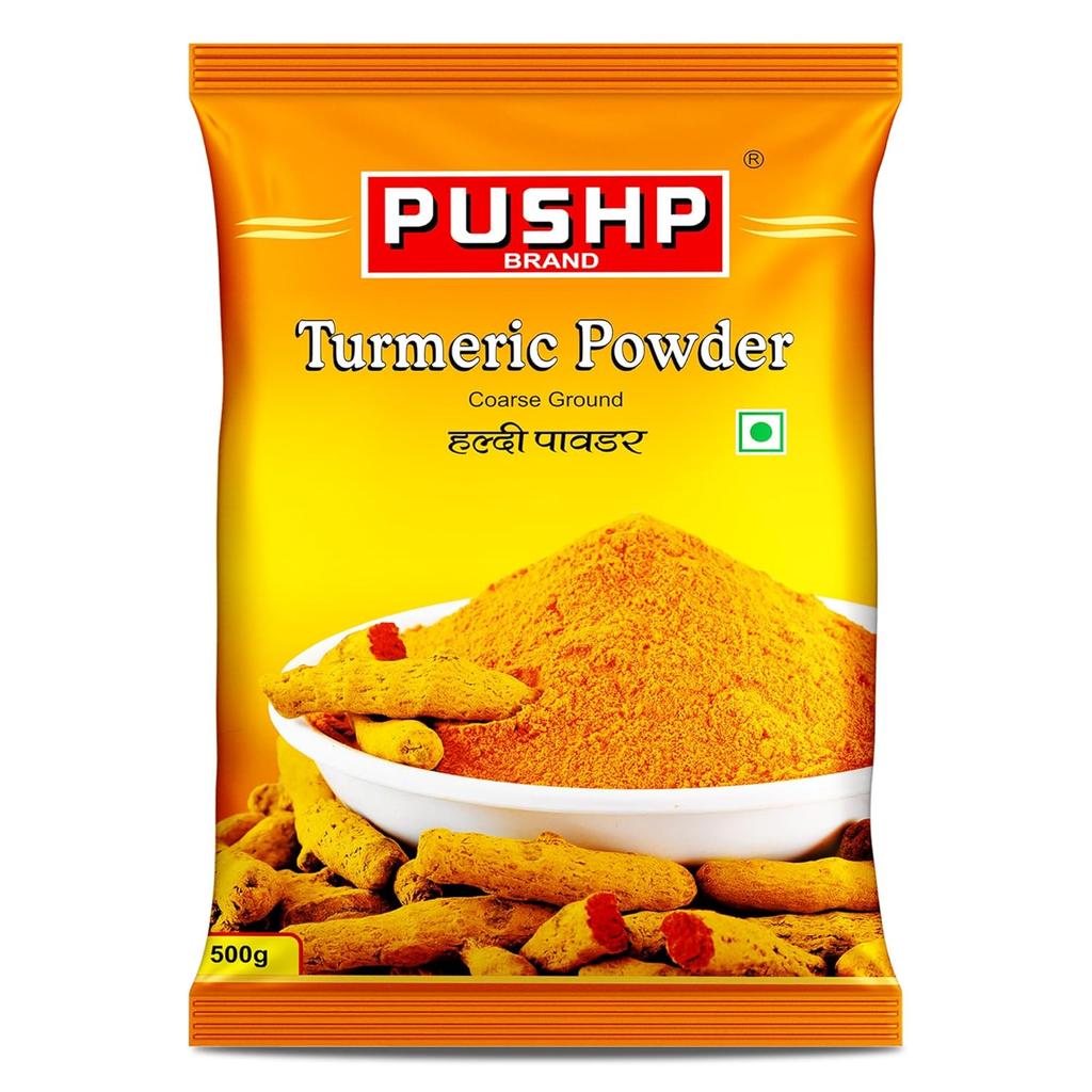 Pushp Kurkumapulver Natürliches Kochgewürz Für Authentische Indische Küche Kräftig Gelbe Farbe Rein 500g Packung Von 1 Für Küche