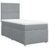 Vidaxl Letto Continentale Con Materasso, Grigio Chiaro, Tessuto, 80X200 Cm