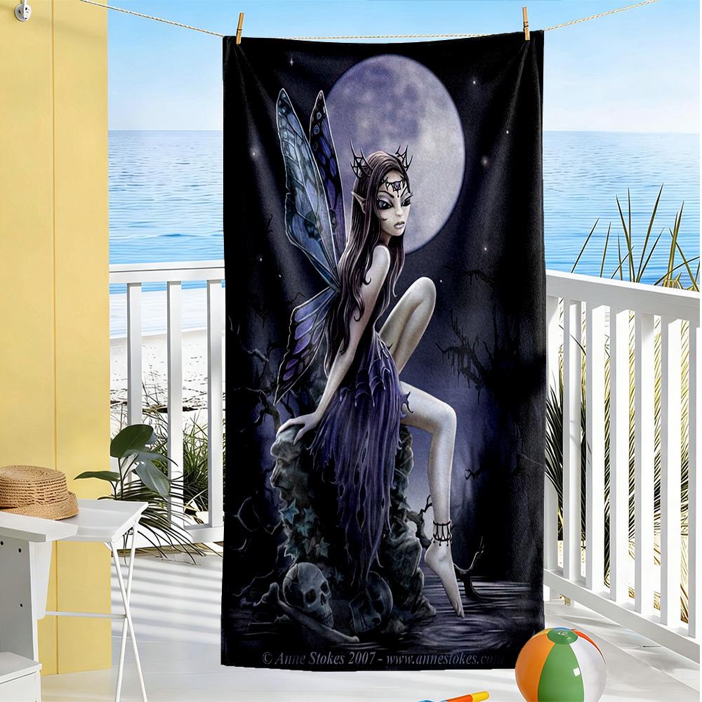 Gothic Style Beach Towel Quick-Dry Soft Microfiber Comfortable Lightweight
