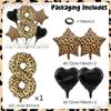 Super sized 40inch leopard print digital balloon with leopard print pentagram and black heart balloon for birthday party decor